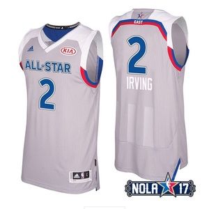 gray kyrie all star jersey ‘17, worn bearly